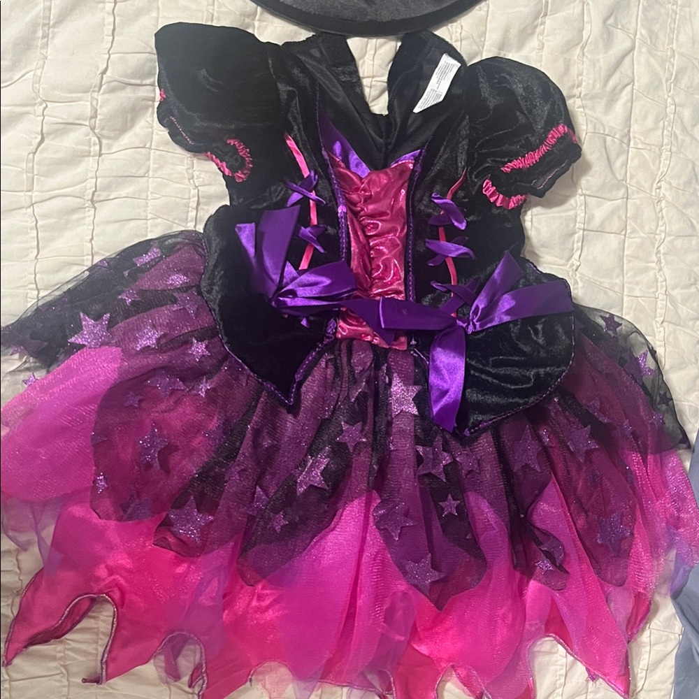 Light up Kids Pink & Purple Witch costume